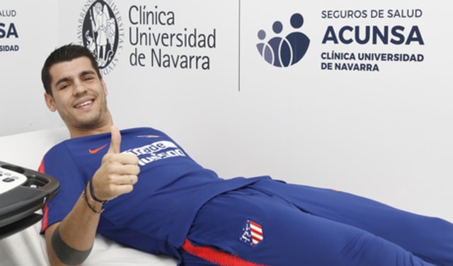 Alvaro Morata melakukan tes medis di Atletico Madrid. (Foto: Dok. Atletico Madrid)