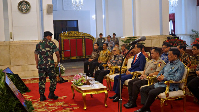 Panglima TNI, Hadi Tjahjanto saat acara Rapim di Istana Negara. (Foto: Yudhistira Amran Saleh/kumparan)