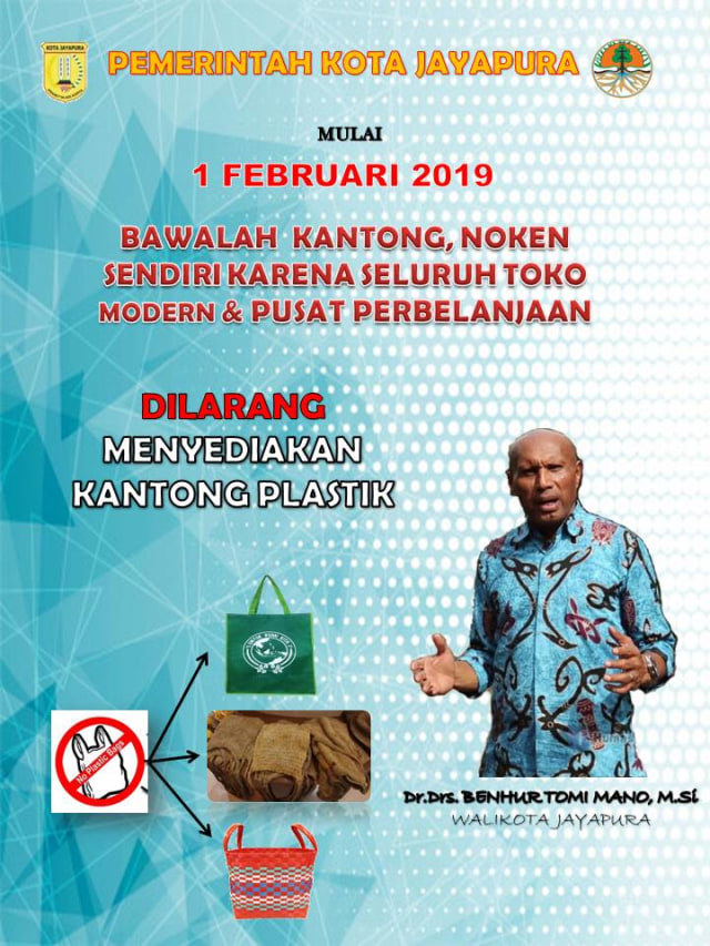 Mulai 1 Februari, Warga Kota Jayapura Dilarang Gunakan Kantong Plastik
