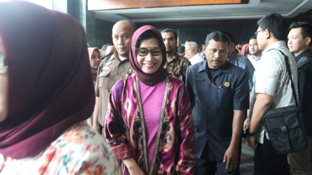 Mantan Direktur Utama PT Pertamina (Persero) Karen Galaila Agustiawan saat tiba di Pengadilan Tindak Pidana Korupsi Jakarta, Kamis (31/1). (Foto: Helmi Afandi/kumparan )