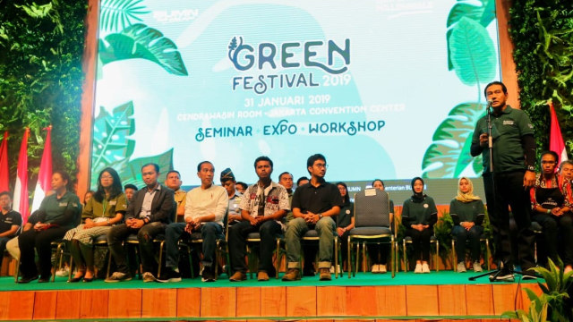 Presiden Jokowi dan Dirut BRI di acara Spirit of Millenials: Green Festival (Foto: Dok. BRI)