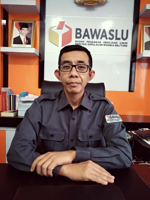 Ketua Badan Pengawas Pemilu (Bawaslu) Provinsi Kepulauan  Bangka Belitung, Edi Irawan.(anjar s)