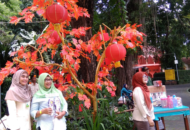 Pohon Angpao di Kebun Binatang Surabaya hadir di 5 titik selama perayaan Imlek 2019.