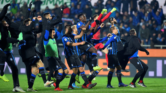 Selebrasi Atalanta usai mengalahkan Juventus. Foto: Reuters/Massimo Pinca