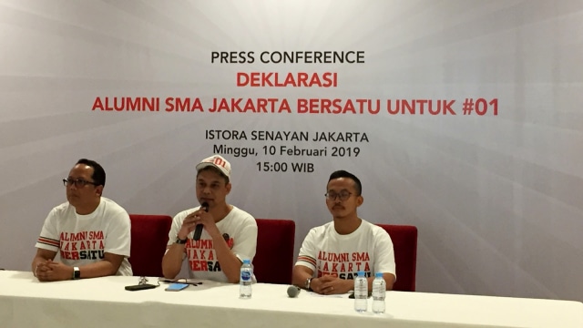 Konferensi pers Alumni SMA se-Jakarta dukung Jokowi-Ma’ruf Amin. Foto: Raga Imam/kumparan