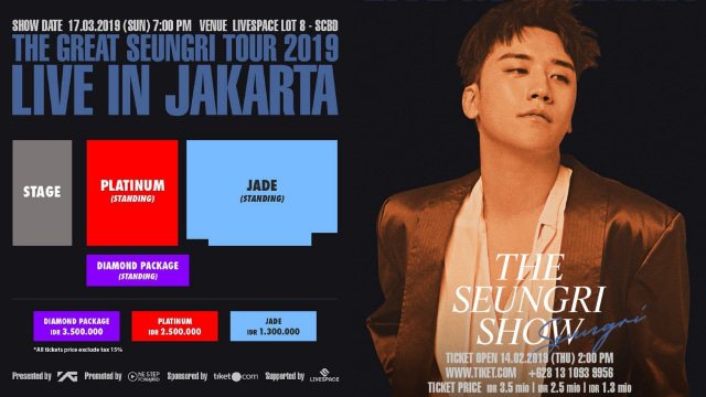 Konser Seungri BIGBANG di Jakarta Foto: Instagram @onestepforward.id | Twitter @ygent_official