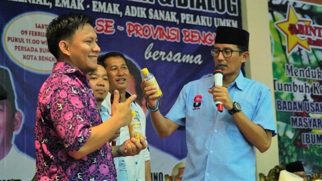 Calon Wakil Presiden nomor urut 02, Sandiaga Uno saat berjumpa dengan warga Bengkulu. Foto: Dok. Timses Prabowo-Sandi