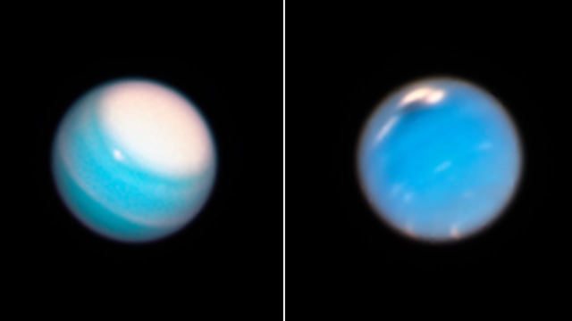 Penampakan badai terang dan gelap di Uranus-Neptunus. Foto: Hubble Space Telescope/NASA
