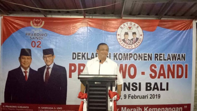 Ketua BPN Prabowo-Sandi, Djoko Santoso, di Denpasar, Bali. Foto: Denita Matondang/kumparan