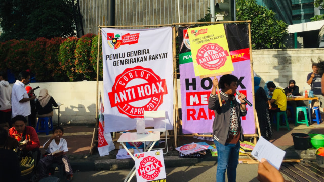 Acara petisi Gerakan Kebajikan Pancasila tolak cebong kampret di car free day Bundaran HI. Foto: Muhammad Darisman/kumparan
