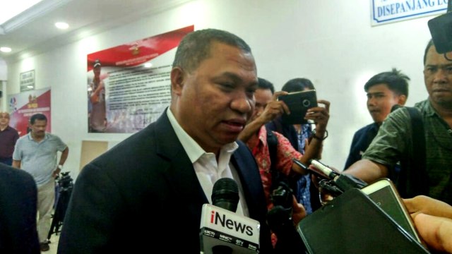 Pengacara Pemprov Papua Stefanus Roy Rening di Ditreskrimum Polda Metro Jaya, Senin (11/2). Foto: Maulana Ramadhan/kumparan