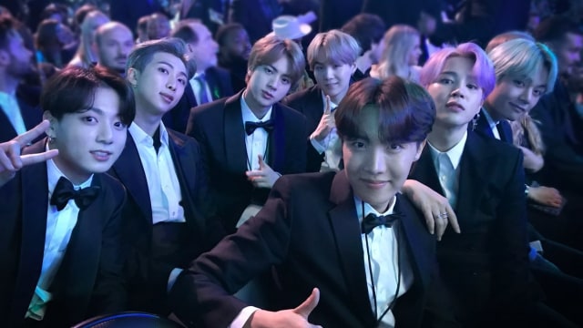 BTS di Grammy Awards 2019. Foto: Twitter/@bts_bighit