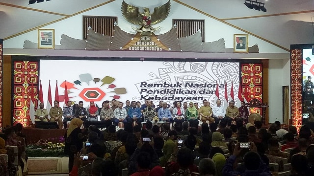 Jokowi di acara pembukaan Rembuk Nasional Pendidikam dan Kebudayaan Tahun 2019, Selasa (12/2). Foto: Fachrian Saleh/kumparan