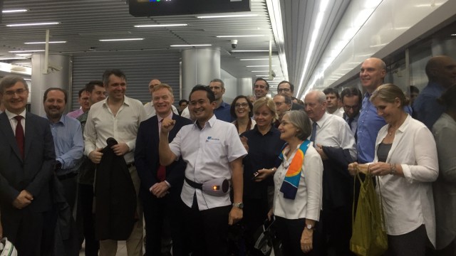 Dubes Uni Eropa Jajal MRT Jakarta, Selasa (12/2). Foto: Moh. Fajri/kumparan