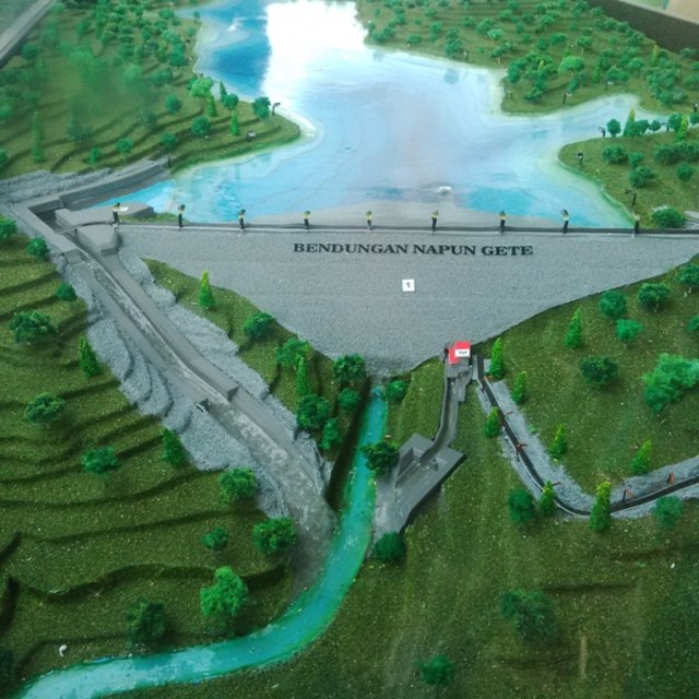 Maket Bendungan Napun Gete, Kabupaten Sikka. Sumber foto : Istimewa.