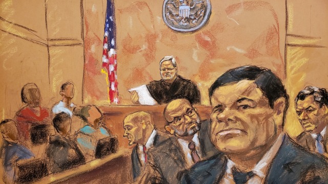 Ilustrasi pengadilan El Chapo