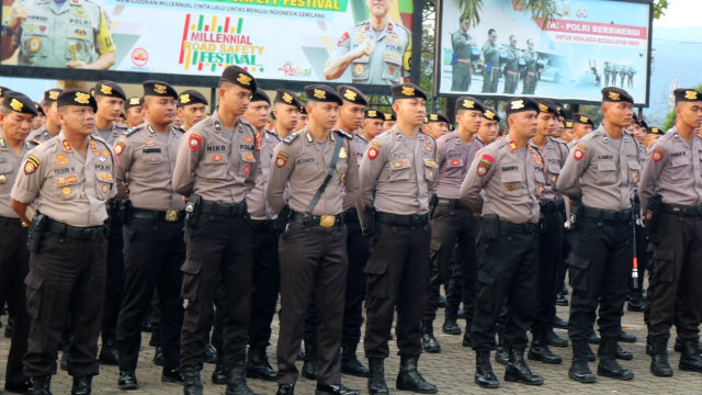 Suasana Apel Pengamanan Pemilu di Mapolda Lampung. Foto: Dok. Polda Lampung