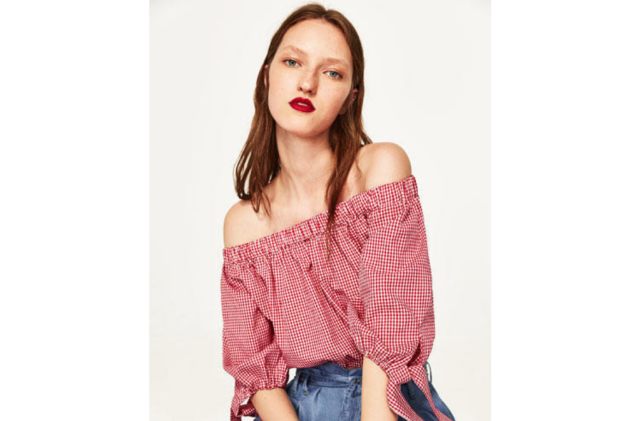 zara pink off shoulder top