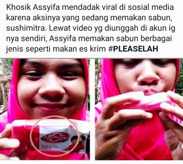 Wanita yang memakan sabun asal Probolinggo viral.