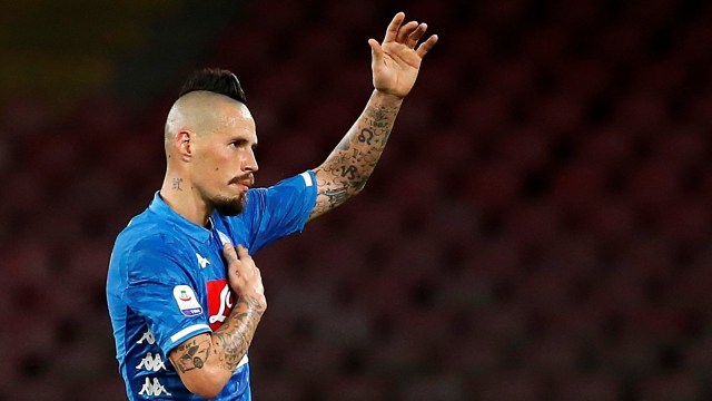 Marek Hamsik di laga Napoli vs Sampdoria. Foto: Reuters/Ciro De Luca