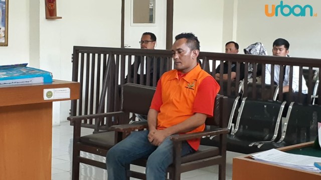 David Haryono saat menghadiri pembacaan vonis di Pengadilan Negeri Klas 1A Palembang (foto: Urban Id)