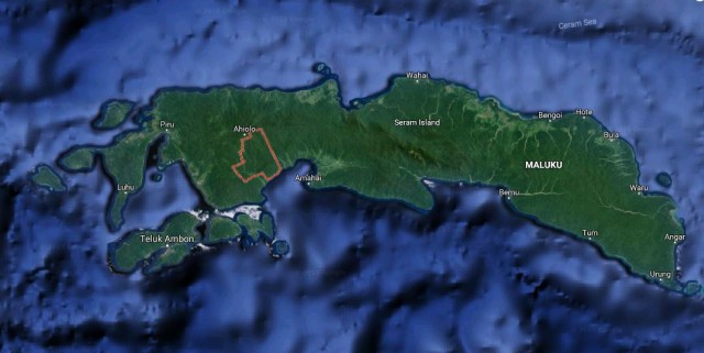 Peta perbatasan Pulau Seram (Sumber: Google Map)