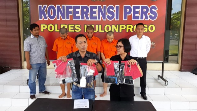 Polres Kulonprogo saat gelar konferensi pers, Selasa (19/2/2019). Foto: erl