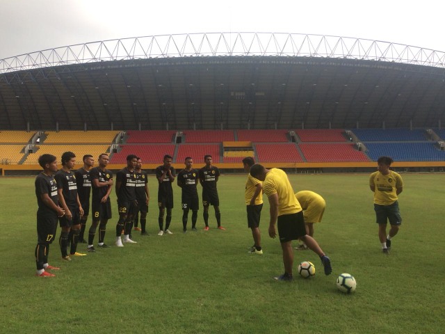 Tim Sriwijaya FC saat tengah melakukan latihan (istimewa)