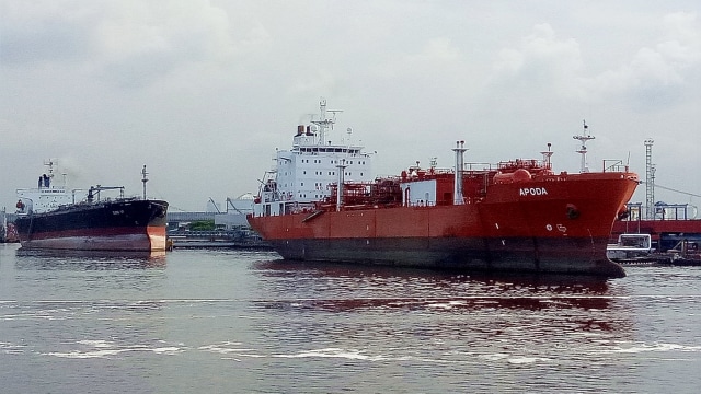 Kapal kargo antre menunggu waktu sandar di dermaga Pelabuhan Tanjung Priok yang dikelola PT Pelindo 2. Foto: Wendiyanto/kumparan