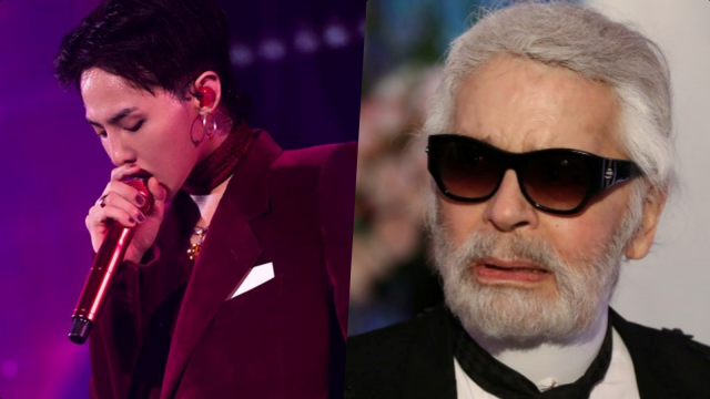 G-Dragon dan Karl Lagerfeld. Foto: YG Entertainment, Reuters/Valery Hache