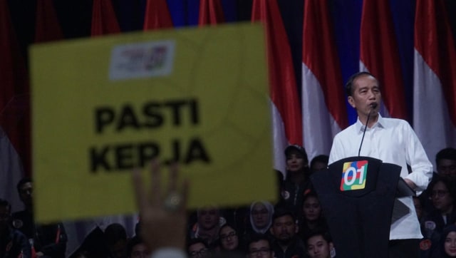 Presiden Jokowi saat menyampaikan pidato kebangsaan di SICC Sentul, Bogor, Minggu (24/2/2019). Foto: Fanny Kusumawardhani/kumparan