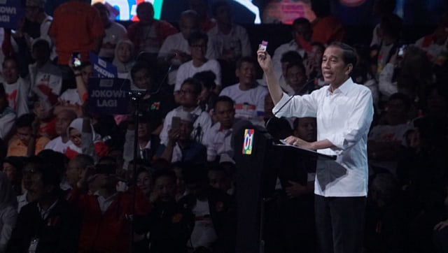 Presiden Jokowi saat menyampaikan pidato kebangsaan di SICC Sentul, Bogor, Minggu (24/2/2019). Foto: Fanny Kusumawardhani/kumparan