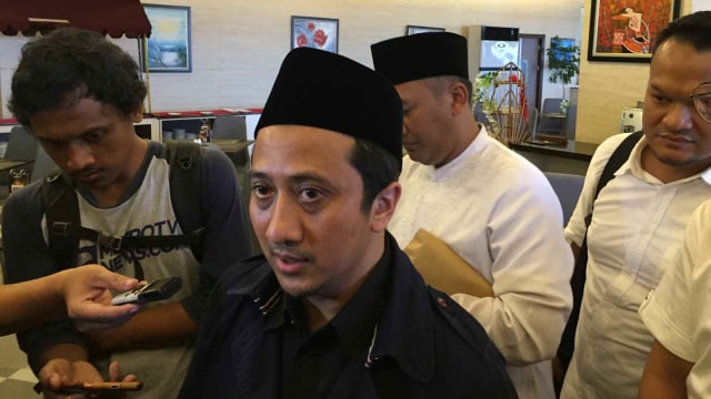 Ustaz Yusuf Mansur menghadiri Deklarasi Dukungan Dai dan Mubaligh se-Yogyakarta untuk Jokowi-Maruf Amin di Hotel The Rich, Kabupaten Sleman, Senin (25/2). Foto: Arfiansyah Panji Purnandaru/kumparan