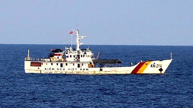 Kapal Pengawas (KP) Vietnam yang sempat bermanuver dengan TNI AL di Laut Natuna. Foto: Dok. KKP