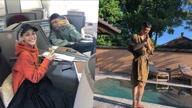 Rapper Beenzino dan kekasih berlibur ke Bali, Indonesia. Foto: Instagram/@realisshoman
