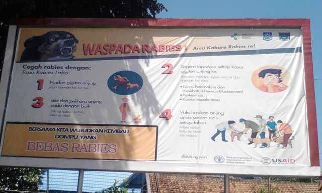 Baliho Bahaya Rabies di Dompu Foto: Ilyas yasin/Info Dompu