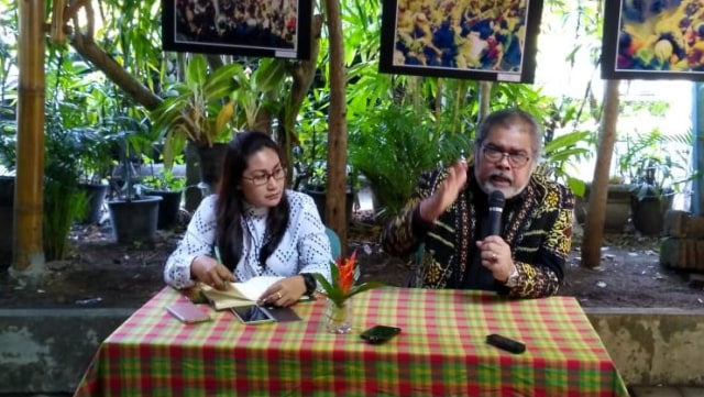 Arist Merdeka saat jumpa pers di Kubukopi Denpasar, Sabtu (02/2) - kanalbali/KR12