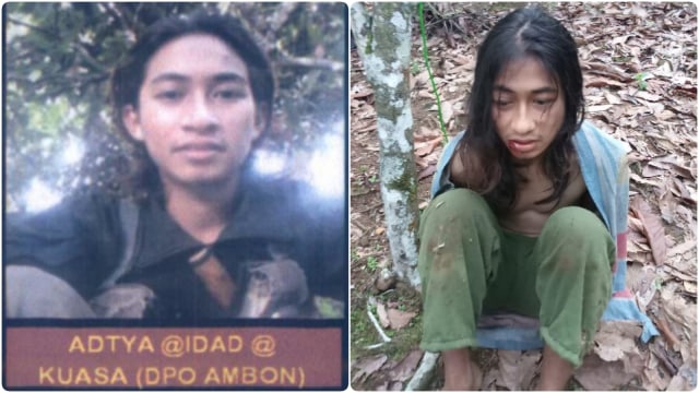 Terduga anggota Muhajidin Indonesia Timur (MIT), Aditya (kanan) yang tertangkap hidup di Poso. Foto: Istimewa