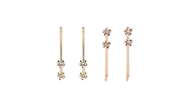 Forever 21 Floral Rhinestone Bobby Pin Set
