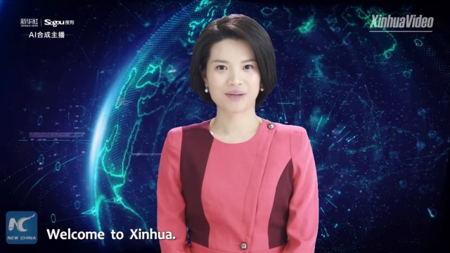 Presenter berita China Xinhua News yang pakai sistem AI. Foto: New China TV via YouTube