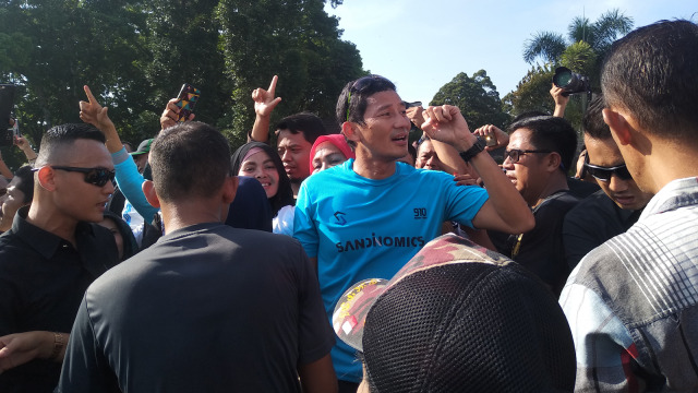 Sandiaga Uno saat kampanye di Kota Bukittinggi, Rabu 6 Maret 2019. (Irwanda/Langkan.id)
