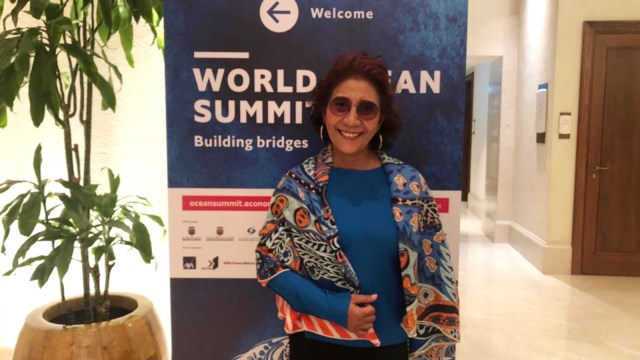 Susi Pudjiastuti di World Ocean Summit (WOS) 2019. Foto: Arifin Asydad/kumparan