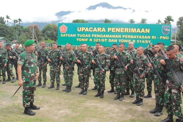 Panglima Kodam XVII/Cenderawasih, Mayjen TNI Yosua Pandit Sembiring menerima 600 prajurit yang akan mengamankan pembangunan di Nduga. (Dok: Kodam Cenderawasih)