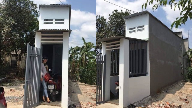 Rumah unik dengan lebar 1 meter jadi viral di medsos. (foto: Facebook/Bđs Hùng Thanh)