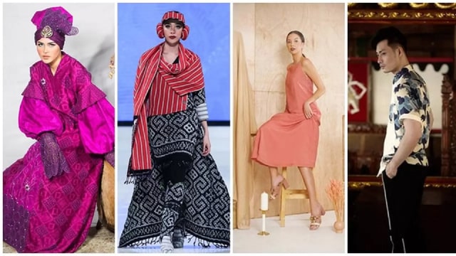 Produk fesyen karya 4 desainer Indonesia yang dipamerkan dalam Indonesian Fashion Showcase Fashion Scout London Fashion Week Autumn/Winter 2019 di London, 16 Februari 2019 sebagai promosi ekonomi kreatif Indonesia (Foto: Dok. KBRI London)