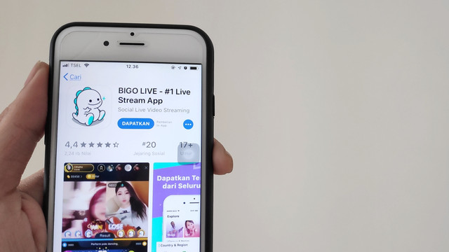 Aplikasi streaming video Bigo Live. Foto: Jofie Yordan/kumparan