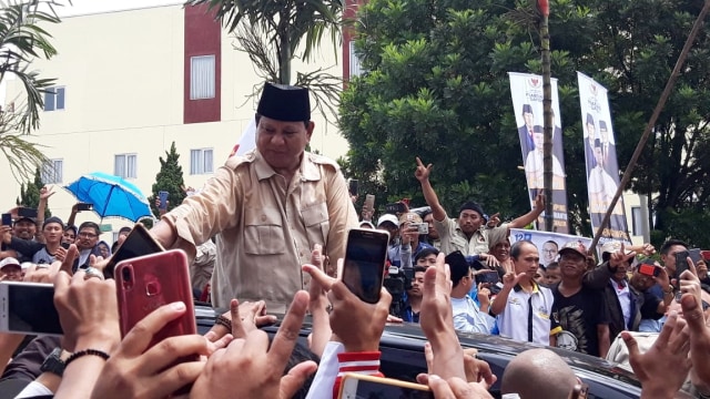 Capres no nurut 02, Prabowo Subianto saat di Kabupaten Cianjur, Jawa Barat. Foto: Dok. Badan Pemenangan Nasional