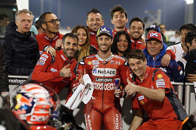 Pebalap Ducati, Andrea Dovizioso usai memenangi balapan MotoGP Qatar 2019. Foto: twitter/ducatimotor