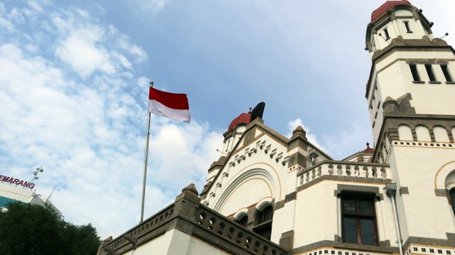 Bentuk atas Lawang Sewu di Semarang Foto: Helinsa Rasputri/kumparan