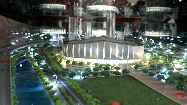 Maket Jakarta International Stadium. Foto: Iqbal Firdaus/kumparan